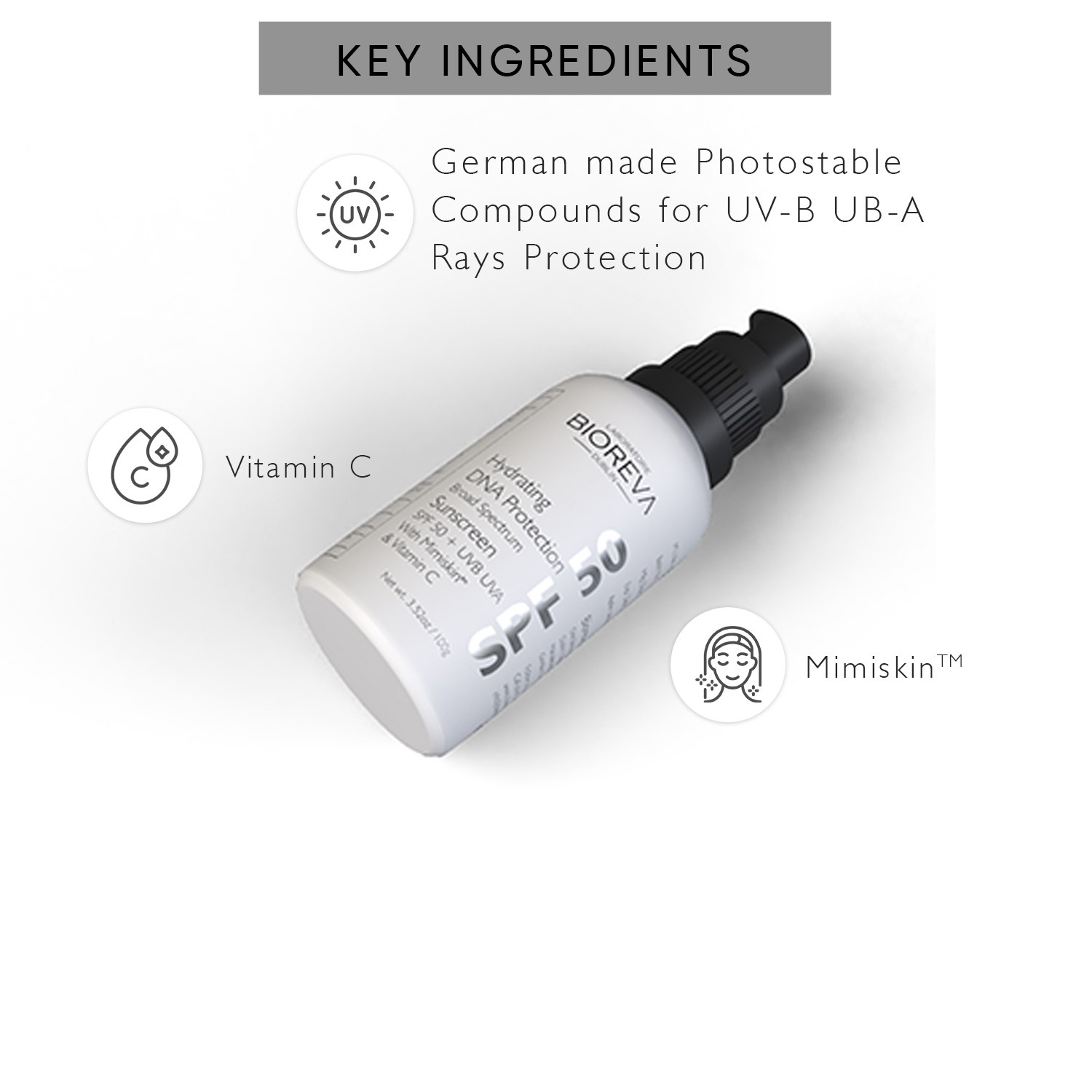 Key Ingredients of SPF 50 Sunscreen Cream (100 gm)